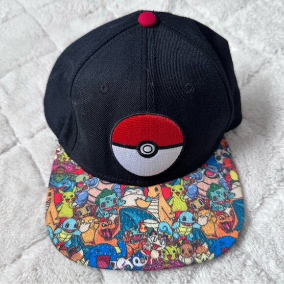 Pokemon | Poké Ball Sublimated Bill Snapback Baseball Cap - Picture 1 of 8